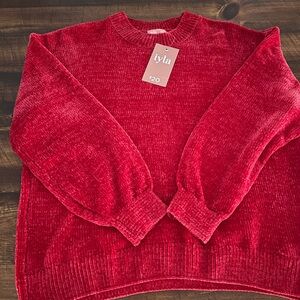 NWT Iyla Chenille Crew Neck Sweater - Ladies L/G Red